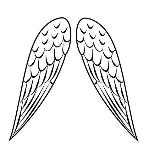 angel wings outline clipart