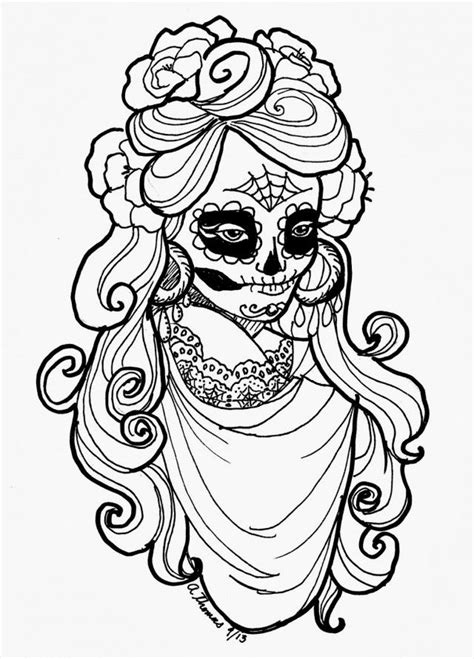 images  skull day   dead coloring  pinterest