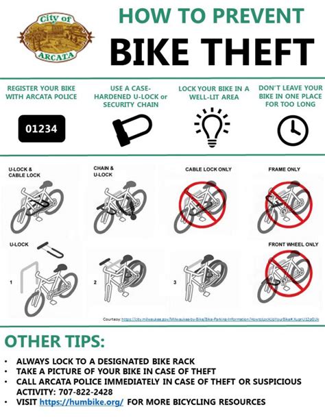 arcata offers bicycle theft prevention tips redheaded blackbelt