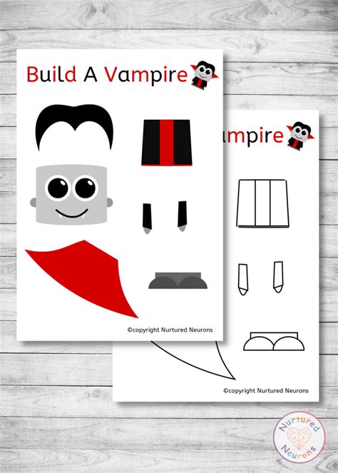build  vampire craft  halloween printable nurtured neurons