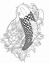 Coloring Koi Fish Pages Japanese Tattoo Adults Printable Adult Color Print Detailed Patterns Clipart Coy Ink Mandala Kids Getcolorings Getdrawings sketch template