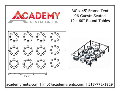 frame tent seats  guests academy rental group