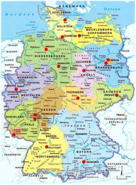 karte von deutschland mit staedten