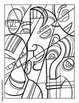 Coloring Cubism Book Template sketch template