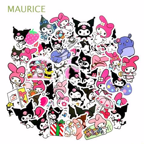 Maurice 50pcs Pack My Melody Waterproof Kuromi Anime Stickers Graffiti