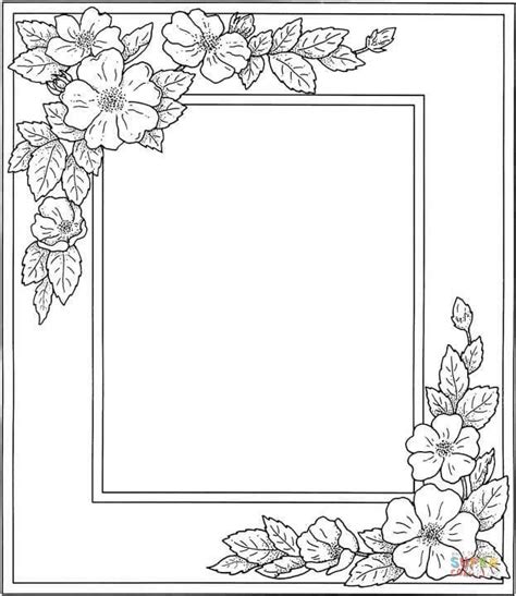 photo frame  flowers printable flower coloring pages flower