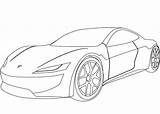 Roadster Dibujos Onlinecoloringpages Cybertruck Colorironline sketch template
