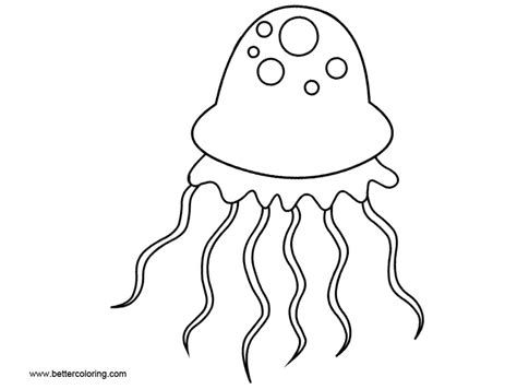 jellyfish coloring pages cartoon pictures  printable coloring pages