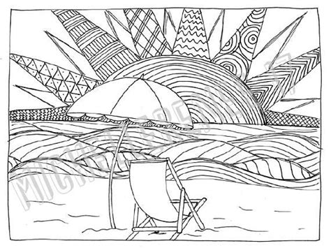 beach coloring page digital instant  etsy beach coloring