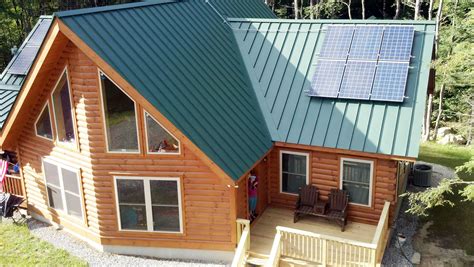 customization   finest  homeowner added  prow metal roof  solar panels cabin