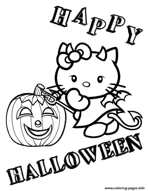 devil  kitty  pumpkin halloween coloring pages printable