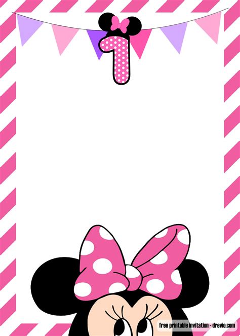 minnie mouse st birthday invitations templates minnie mouse