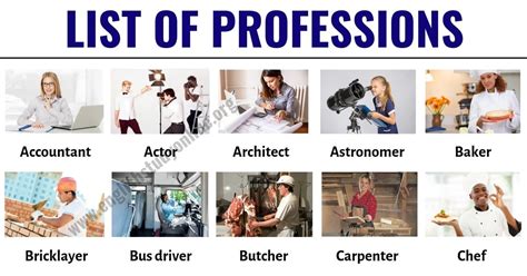 list  jobs list   popular professions jobs  english english study