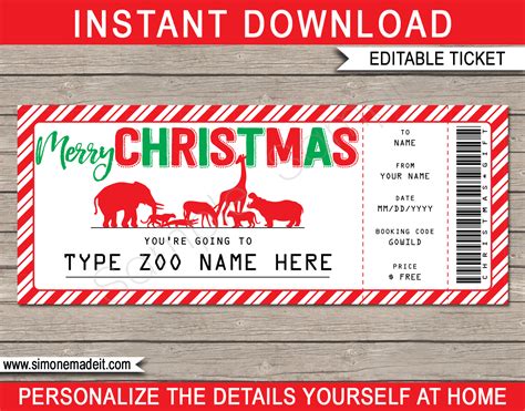 printable zoo ticket template printable templates