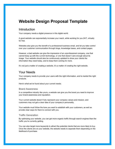 business improvement proposal template