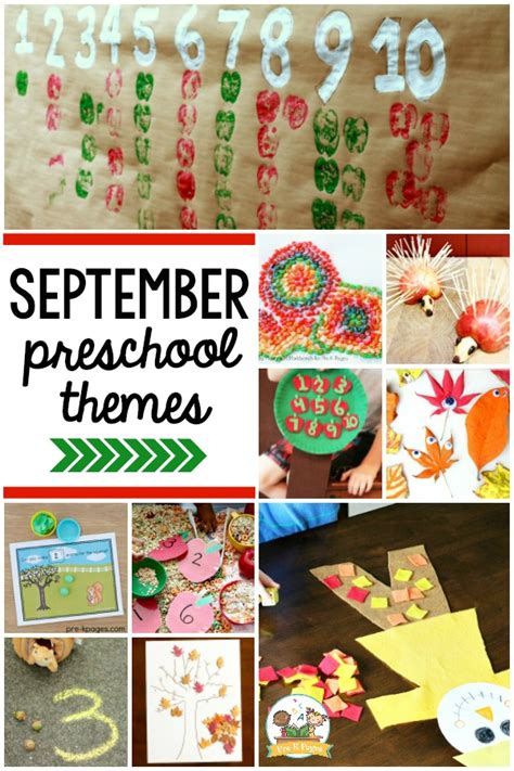 september preschool themes pre  pages
