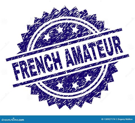 scratched textured french amateur stamp seal stock vector