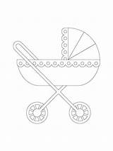 Baby Coloring Pages Stroller Printable sketch template