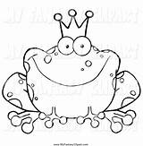 Clipart Fairy Frog Tale Prince Clip Coloring Castle Crown Fantasy Toad Outline Characters Wearing Pages Drawing Cliparts Cliprt Line Fairytale sketch template