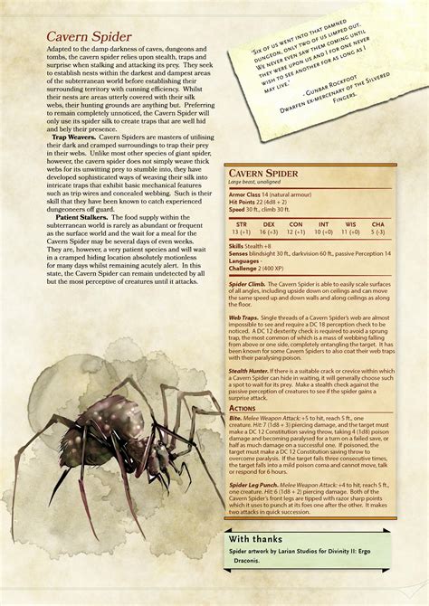 homebrew    giant spider adapting    dd game  switching   standard