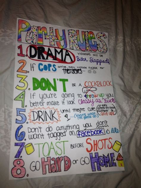 Party Rules Party Ideas Pinterest Party Rules Dorm And Parties