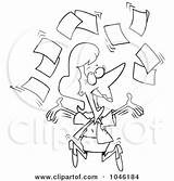 Paperwork Businesswoman Tossing Happy Outline Cartoon Toonaday Royalty Clip Illustration Rf Paper Work 2021 sketch template