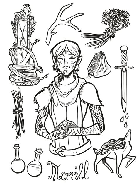 dragon age coloring book pages  etsy