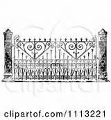 Wrought Iron Vintage Ornate Gate Illustration Prawny Royalty Clipart Vector Poster Print sketch template