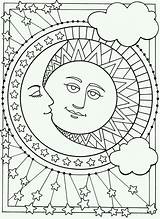 Coloring Eclipse Sheets Pages Sun sketch template
