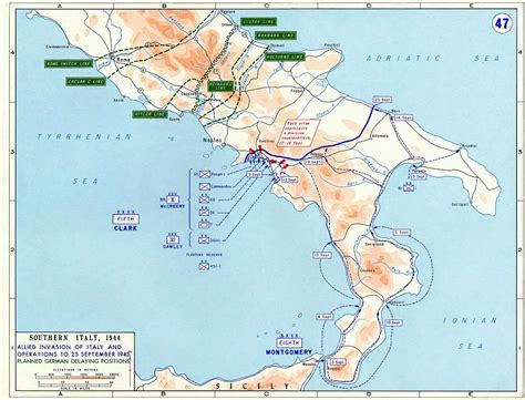 map  allied invasion  italy september