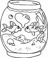 Coloring Fish Aquarium Tank Kids Pages Bowl Clipart Two Live Printable Drawing Kiss Each Other Color Adults Would Print Camouflage sketch template