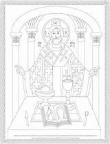 Coloring Byzantine Catholic Eucharist sketch template