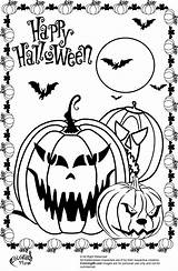 Halloween Coloring Pages Scary Pumpkin Printable Kids Book Spooky Sheets Print Clipart Adult Pumpkins Para Library Deviantart Disney Horror Preschool sketch template
