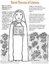 Therese Coloring Lisieux St sketch template