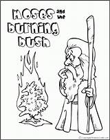 Coloring Moses Bush Burning Comments sketch template