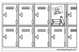 Locker Pages Coloring Sports Room Template School Outline Templates sketch template
