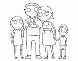 Unida Pintar Famiglia Insieme Numerosa Familias Colorare Disegno Caricaturas Acolore sketch template