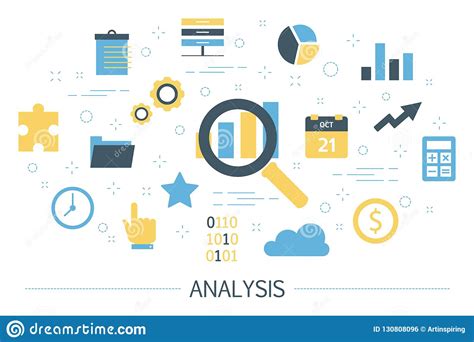 data analysis concept idea of business information research stock
