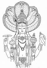 Vishnu Designlooter Hinduism sketch template