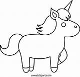 Unicorn Coloring Easy Simple Pages Cute Clipart Drawing Line Outline Clip Head Unicorns Template Transparent Disney Color Printable Sketch Clipartmag sketch template
