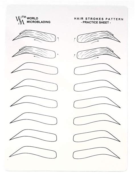 printable eyebrow practice sheets