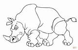 Coloring Rhino Angry Pages Color Animals sketch template