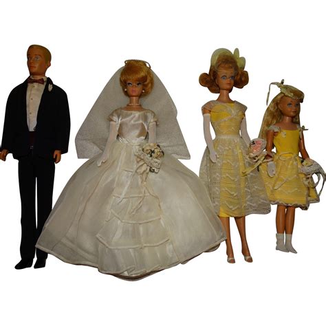 Vintage Complete Barbie Ken Skipper Midge Wedding Party