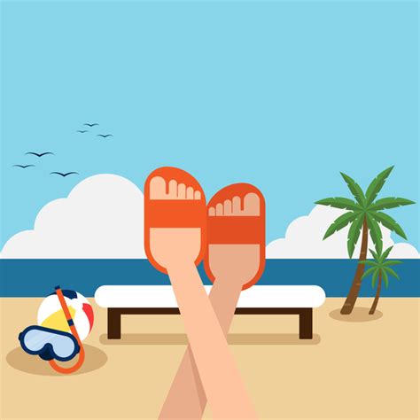 Happy Holiday With Summer Beach Vector Background Free