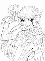 Overwatch Va Dva Line Drawing Pages Drawings Coloriage Deviantart Coloring Sketch Fanart Getdrawings Artstation Information Template sketch template