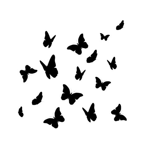 flying butterfly silhouette vector art icons  graphics