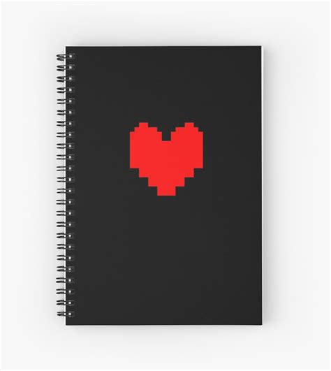 undertale heart black spiral notebooks by claritype