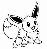 Pokemon Eevee Coloring Drawings Pages Cute Visit Silhouette sketch template