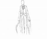 Slender Man Pages Coloring Character Slenderman Minecraft Printable Template sketch template