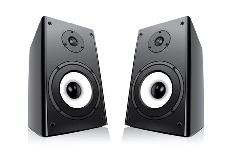 pair  black loud speakers isolated  white background provoiceusa